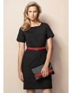 Ladies Short Sleeve Shift Dress in Comfort Wool Stretch