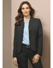 Short Jacket with Reverse Lapel in Wool Suiting