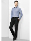 Mens Flat Front Pant Regular in Cool Stretch Plain