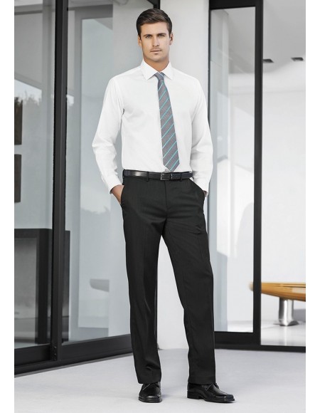 Mens Adjustable Waist Pant Stout in Cool Stretch Plain
