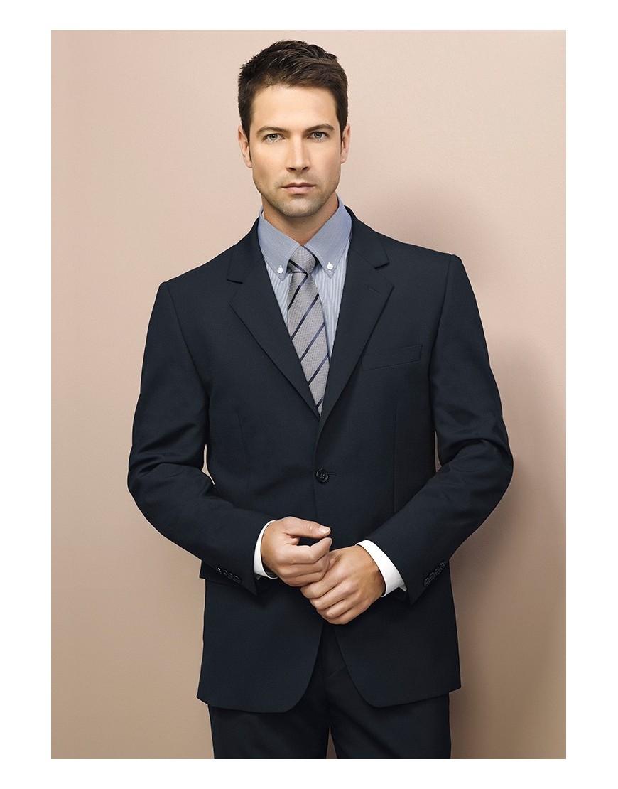 Mens 2 Button Jacket in Comfort Wool Stretch