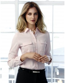 Madison Ladies Long Sleeve Blouse blush pink