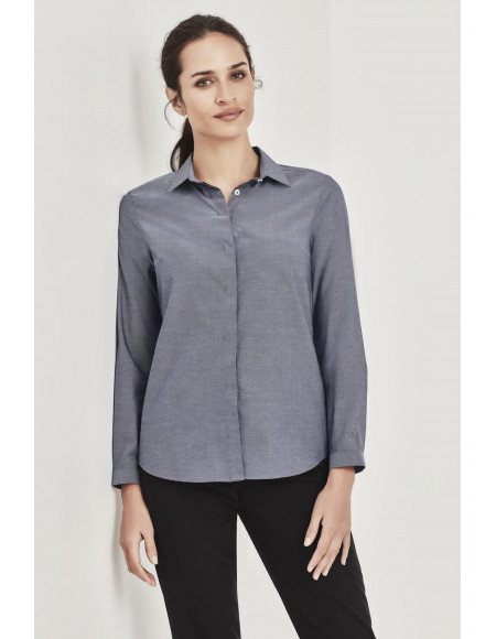 Charlie Womens Long Sleeve Shirt navy chambray